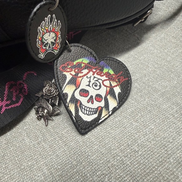 Ed Hardy Mini Backpack Pink Black Skull Rhinestone Y2K NWT Vegan Leather